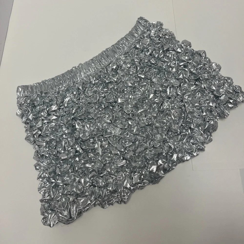 FASHIONOVA ⚜️🩶⚜️ Platinum poppin off mini skirt size L - Picture 10 of 15